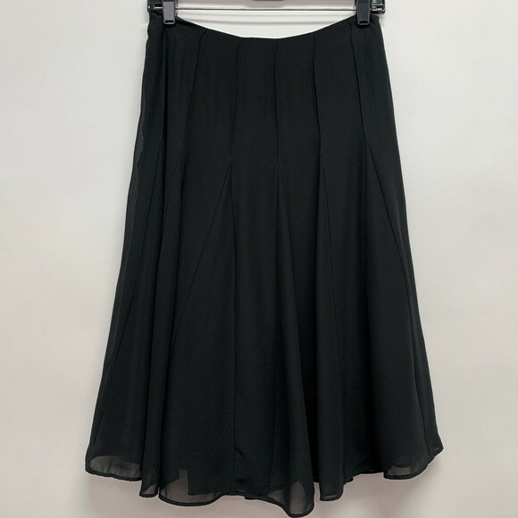 George ME by Mark Eisen Women's Skirt Size 4 Black Sheer Lined A-line - Picture 5 of 7